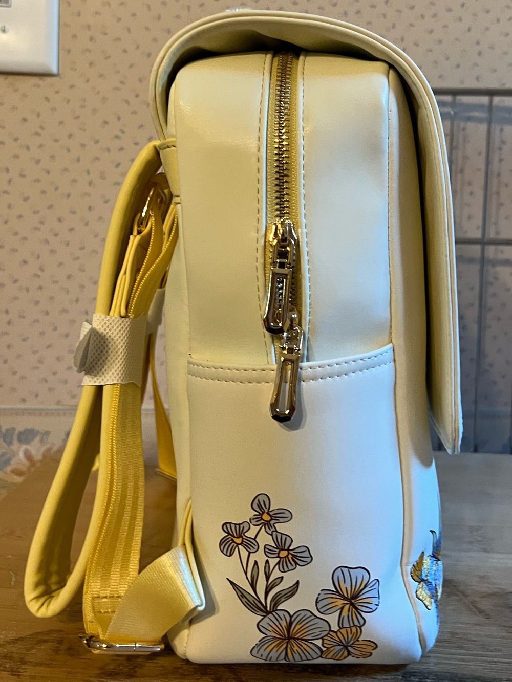 Disney Beauty and the Beast Belle and Philippe Floral Mink Backpack - Picture 2 of 7